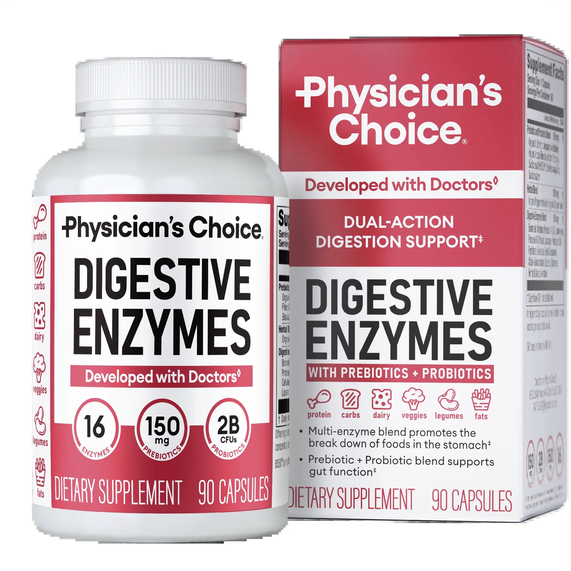 Physician'S Choice Digestive Enzymes - Bloating & Mealtime Discomfort Support with Probiotics + Prebiotics for Digestion & Gut Health