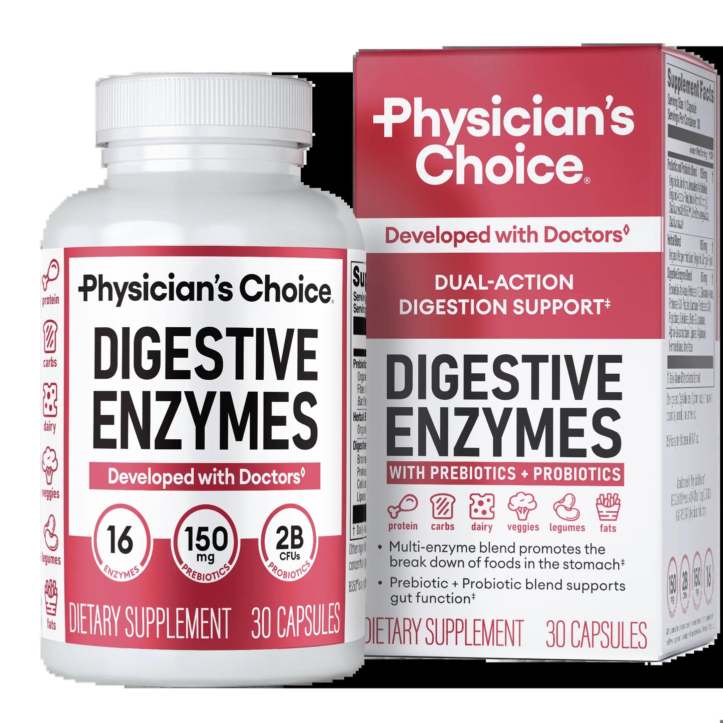 Physician'S Choice Digestive Enzymes - Bloating & Mealtime Discomfort Support with Probiotics + Prebiotics for Digestion & Gut Health