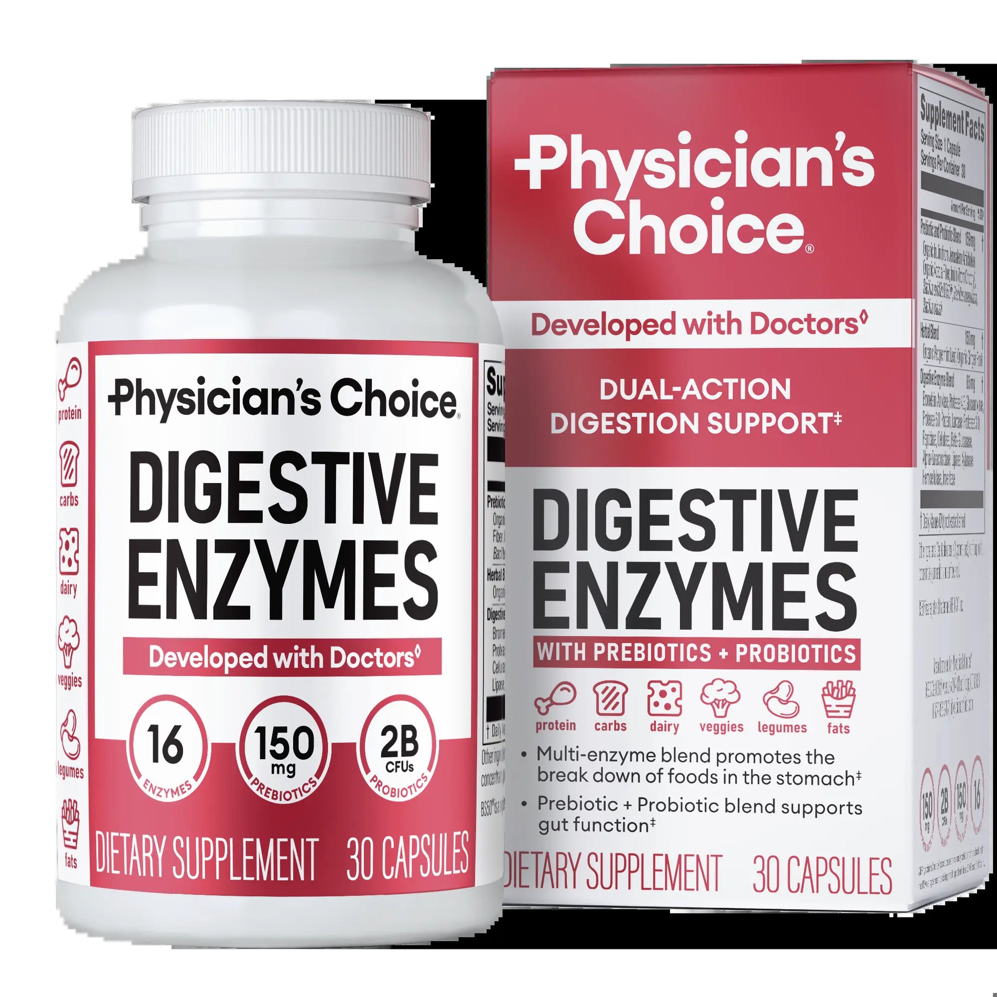 Physician'S Choice Digestive Enzymes - Bloating & Mealtime Discomfort Support with Probiotics + Prebiotics for Digestion & Gut Health